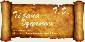 Tijana Džurnov vizit kartica